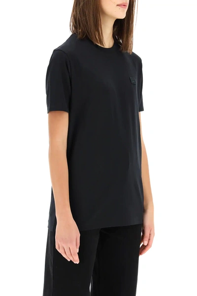 Shop Acne Studios T-shirt With Ellison Face Patch In Black