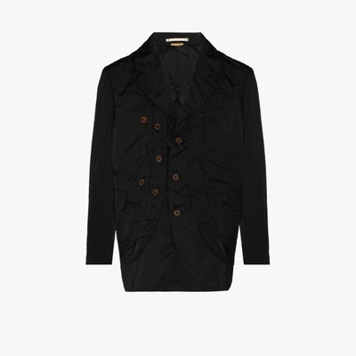 Shop Comme Des Garçons Homme Deux Black Button Detail Single-breasted Blazer