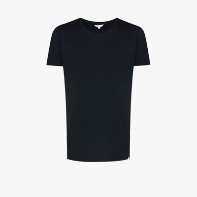 Shop Orlebar Brown Short Sleeve Cotton T-shirt In Blue
