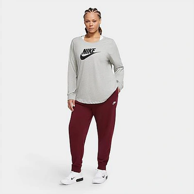 Shop Nike Women's Sportswear Essential Jogger Pants (plus Size) In Purple