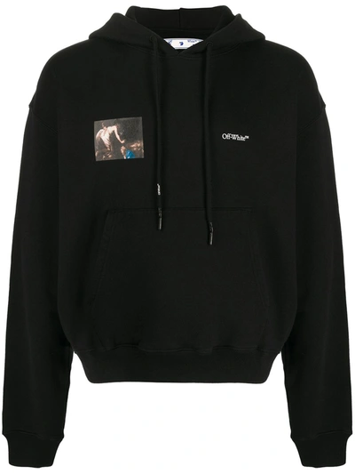 Pre-owned Off-white Oversize Fit Caravaggio Angel Hoodie Black/black