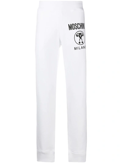 Shop Moschino Logo-print Track Pants In White