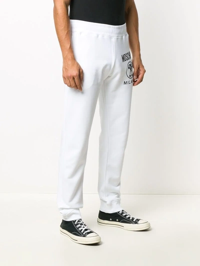 Shop Moschino Logo-print Track Pants In White