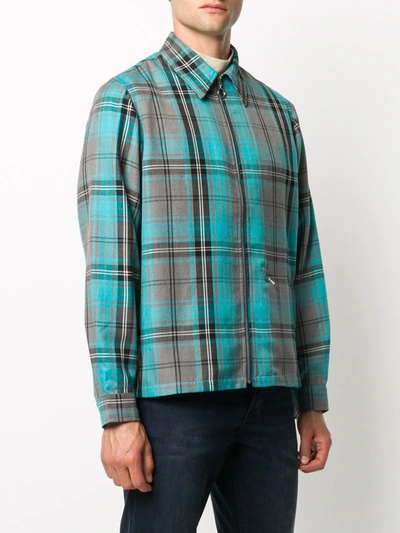 Shop Anglozine Check Print Shirt In Blue