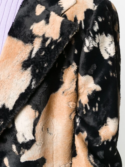 Shop Vivienne Westwood Cow-print Longline Coat In Black