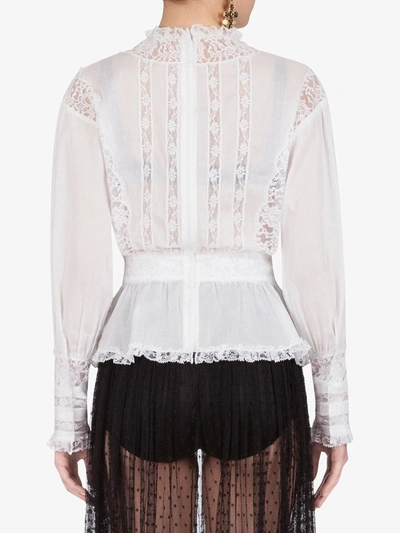 Shop Dolce & Gabbana Sheer-panel Lace Blouse In White