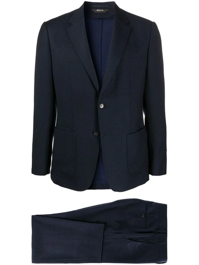 Shop Ermenegildo Zegna Tailored Single-breasted Suit In Blue