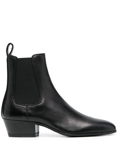 Shop Saint Laurent West Chelsea Boots In Black