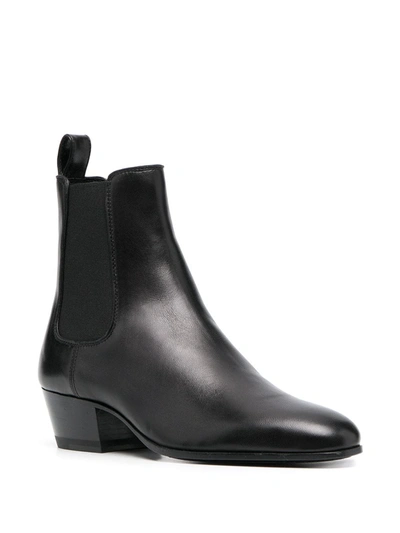 Shop Saint Laurent West Chelsea Boots In Black