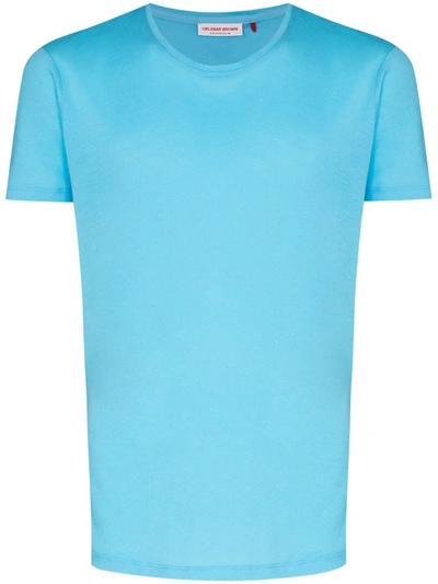 Shop Orlebar Brown Slim-fit Crew-neck T-shirt In Blue