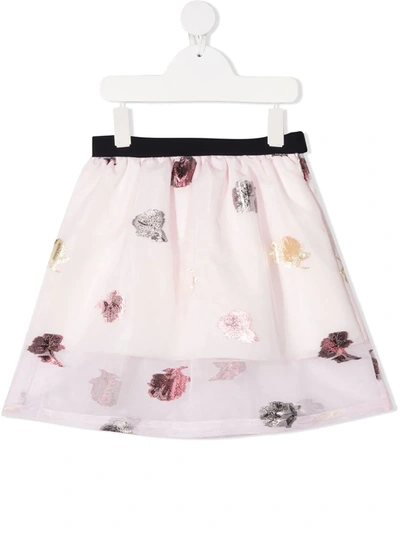 Shop Hucklebones London Sequin-embroidered Flared Skirt In Pink