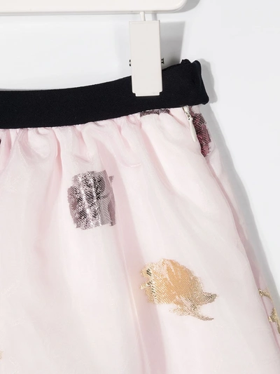 Shop Hucklebones London Sequin-embroidered Flared Skirt In Pink