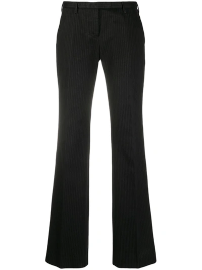 Pre-owned Helmut Lang 2000s Pinstripe Bootcut Trousers In Black