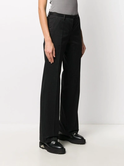 Pre-owned Helmut Lang 2000s Pinstripe Bootcut Trousers In Black