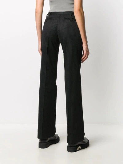 Pre-owned Helmut Lang 2000s Pinstripe Bootcut Trousers In Black