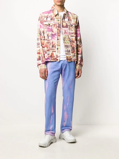 Shop Daily Paper Comic-print Button-up Jacket In Neutrals