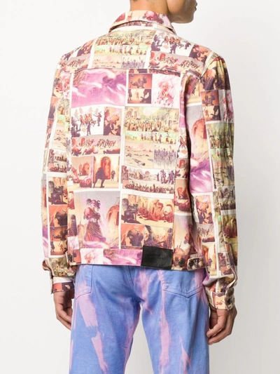Shop Daily Paper Comic-print Button-up Jacket In Neutrals