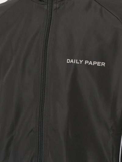 Shop Daily Paper High Neck Logo-print Jacket In Black