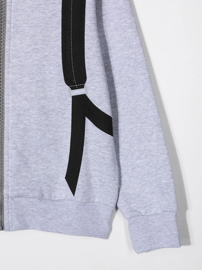 Fendi Teen Ff Motif Backpack-print Sweatshirt In Grey