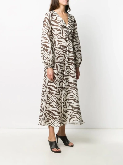 Shop Zimmermann Fiesta Zebra-print Dress In Neutrals