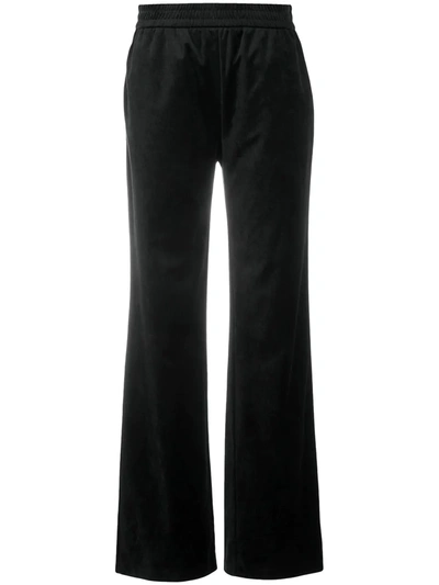 Shop Emporio Armani Embroidered Bear Straight Trousers In Black