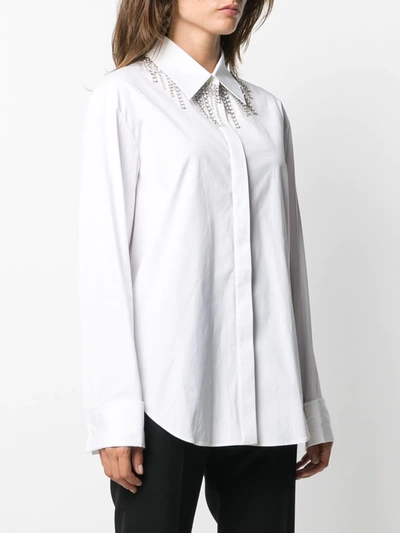 Shop Area Crystal-fringing Long-sleeve Shirt In White