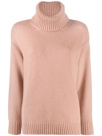 Valentino Roll Neck Jumper In Pink