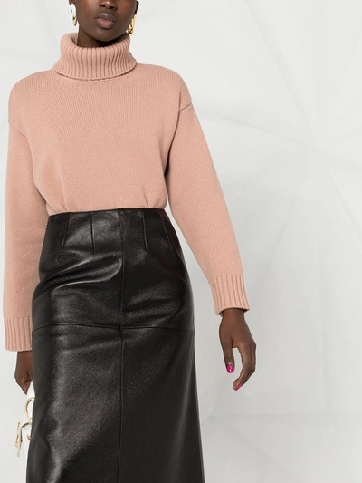 Valentino Roll Neck Jumper In Pink