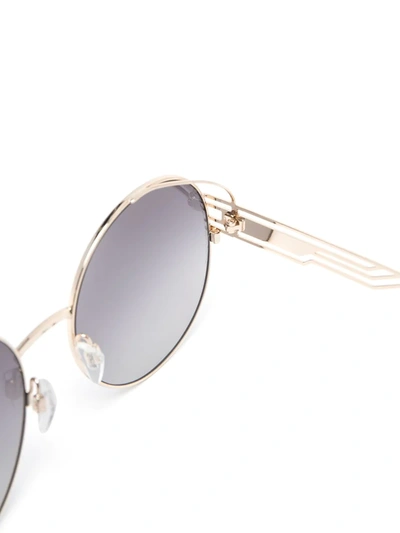Shop Just Cavalli Round Gradient Sunglasses In Gold