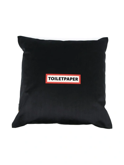 Shop Seletti X Toiletpaper Lipstick Cushion In Black