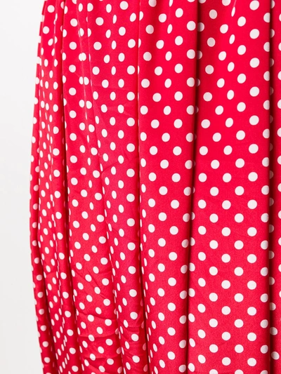 Shop Comme Des Garçons Comme Des Garçons Polka Dot Pleated Skirt In Red