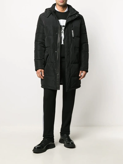 Shop Karl Lagerfeld Hooded Down Coat In Black