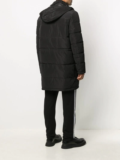 Shop Karl Lagerfeld Hooded Down Coat In Black