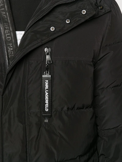 Shop Karl Lagerfeld Hooded Down Coat In Black