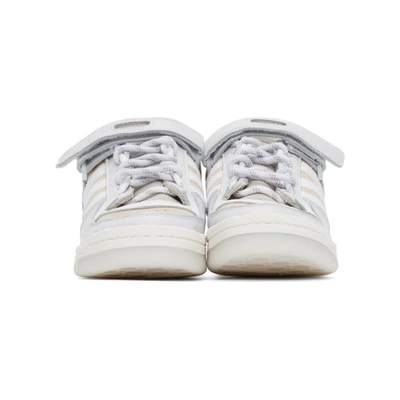 Shop Adidas X Ivy Park Grey & Beige Forum Low Sneakers In Ftwr White/ecru