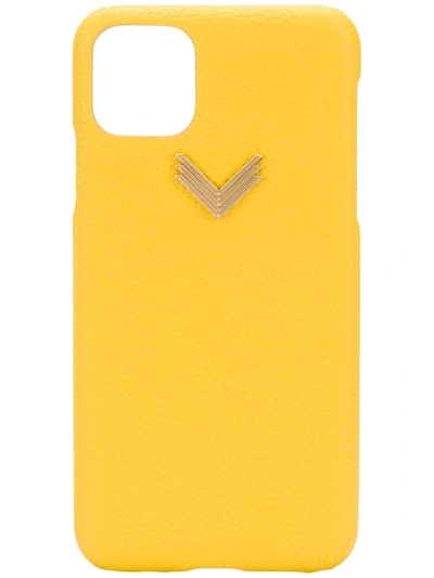 Shop Manokhi X Velante Pebbled Leather Iphone 11 Pro Max Case In Yellow