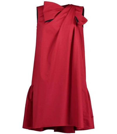 Shop Roksanda Selena Bow Detail Dress In Sangria