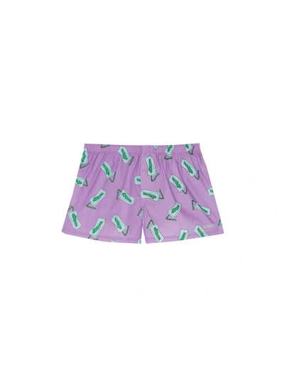 Shop Jacquemus 'le Caleçon' Dispatch Print Boxer Shorts In Purple