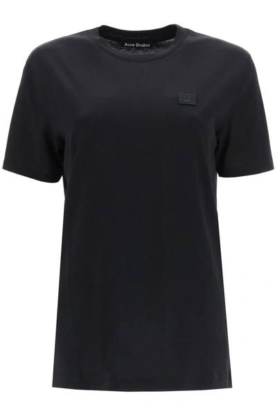 Shop Acne Studios T-shirt With Ellison Face Patch In Black