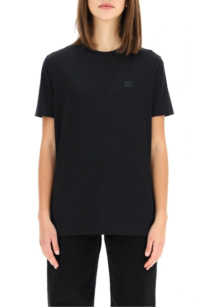 Shop Acne Studios T-shirt With Ellison Face Patch In Black