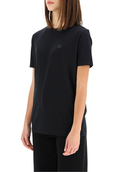 Shop Acne Studios T-shirt With Ellison Face Patch In Black