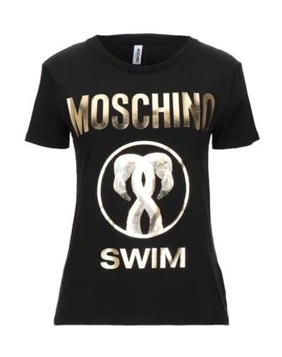 Shop Moschino Woman T-shirt Black Size Xs Cotton, Elastane