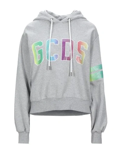 Shop Gcds Woman Sweatshirt Light Grey Size Xl Cotton