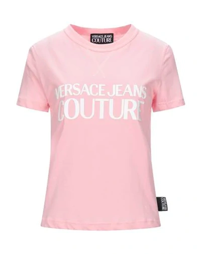 Shop Versace Jeans Couture T-shirts In Pink