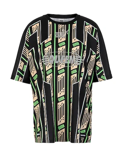 Shop Puma Queen Jersey Aop Woman T-shirt Black Size S Polyester