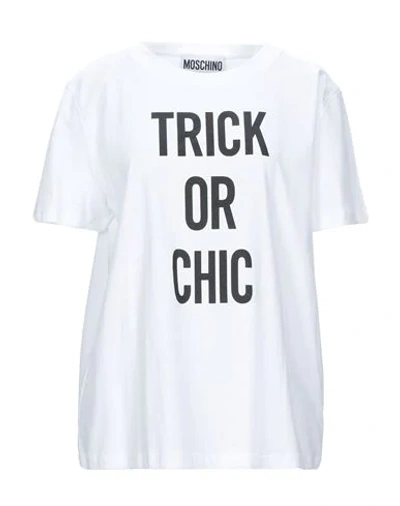 Shop Moschino Woman T-shirt White Size 12 Cotton