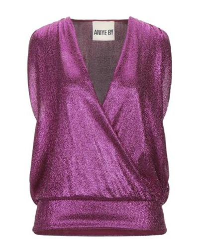 Shop Aniye By Woman Top Mauve Size Xs Polyamide, Elastane, Metallic Fiber In Purple