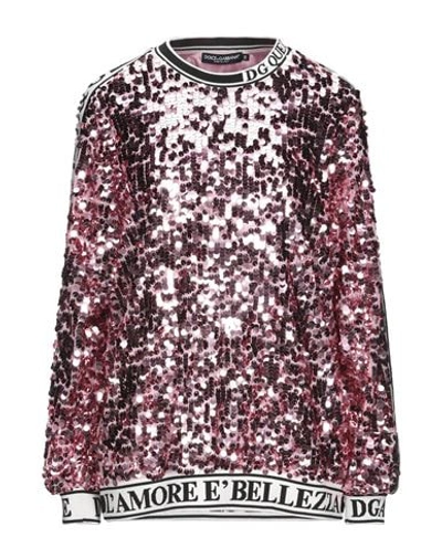 Shop Dolce & Gabbana Woman Sweatshirt Pink Size 4 Polyester, Silk, Elastane