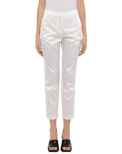 Shop Be Blumarine Woman Pants White Size 10 Acetate, Polyamide, Elastane