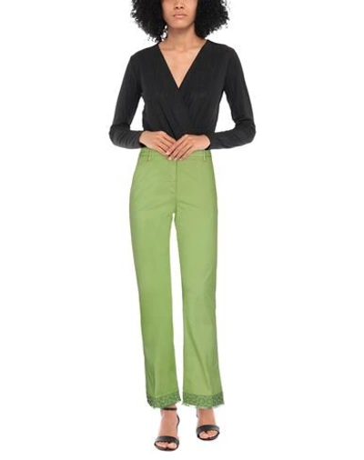 Shop True Royal Woman Pants Light Green Size 6 Cotton, Elastane